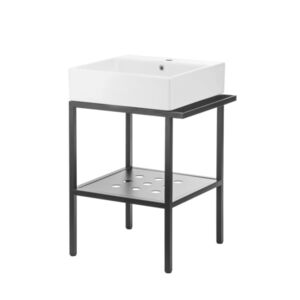 TEMISTO - Standing bathroom console, with washbasin - 56.5x50 cm