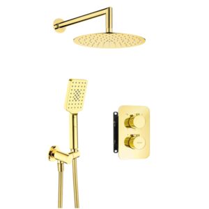 THERM - Concealed shower set, with thermostatic BOX - gold - BXYZGEBT
