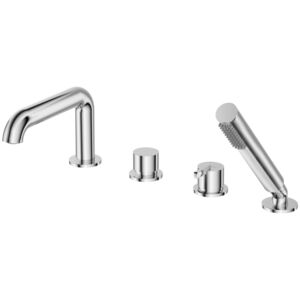 SILIA Bath mixer, 4-hole, with shower set