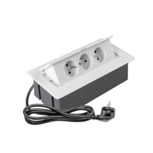 Gniazdo meblowe SOFT 3x gniazdo z uziemieniem, kabel zasilający z wtyc