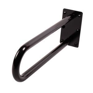 Fixed curved handrail for disabled 600 mm black