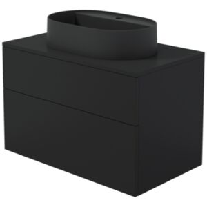 PRIZMA - Waschbeckenschrank, mit Granitwaschbecken - 55x35 cm - nero
