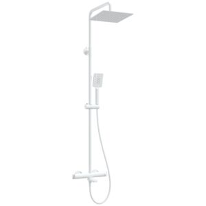 THERM - Shower column, with bathtub mixer, thermostatic - bianco
