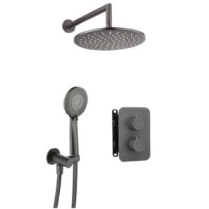 THERM - Concealed shower set, with thermostatic BOX - titanium - BXYZD
