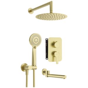 ARNIKA - Concealed shower set, with bath spout - brushed gold