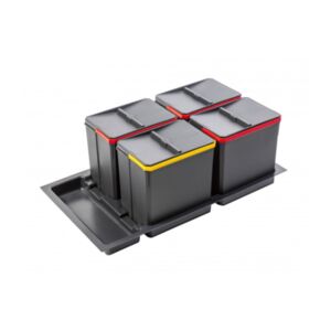 Pojemniki AXISPACE, stojący, do segregacji, 4X15, do szafki 900 mm