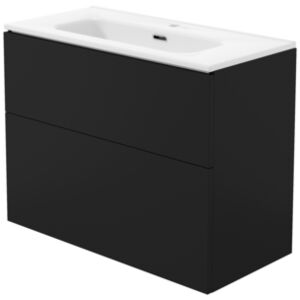 PRIZMA - Waschbeckenschrank, mit Waschbecken - 80 cm - nero