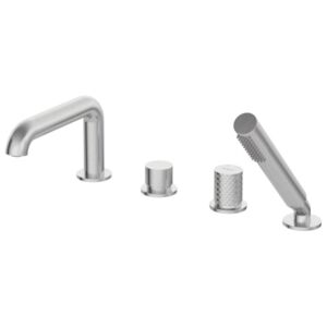 SILIA HEXA - Robinet de bain, 4 trous, avec set de douche