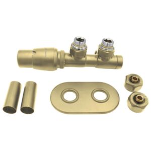 Thermostatic valve, for bathroom heater - left - matte gold - AGI_RZL1
