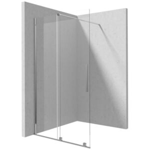 PRIZMA - Shower wall, walk-in, 90 cm - sliding - chrome