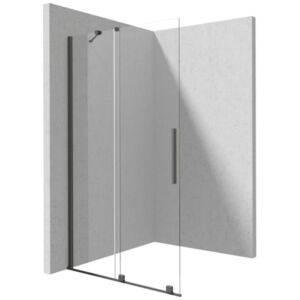 PRIZMA - Shower wall, walk-in, 140 cm - sliding - titanium