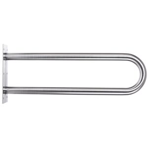 Fixed curved handrail for disabled 600 mm matte stainless steel