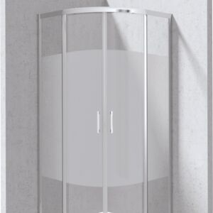 FUNKIA EVO - Shower cabin, half round, 80x80 cm - stripe pattern - chr