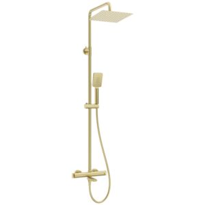 THERM Shower column, with bathtub mixer, thermostatic brushed gold
