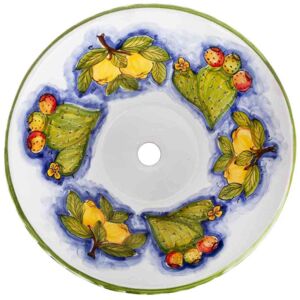 Cactu chiaro - Sicilian ceramic sink in the Caltagirone style