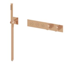 CANNOLI Satin Copper  Zestaw termostatyczny podtynkowy 3-funkcyjny