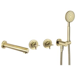 TEMISTO - Bath mixer, concealed, with shower set - brass - BQT_M18P