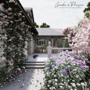 PROJEKT OGRODU PRZY WSPÓŁCZESNYM DWORKU