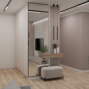 Projekt salonu z aneksem kuchennym