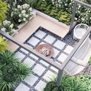 Biały Ogród przy zabudowie typu bliźniak