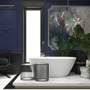 Elegancka łazienka w stylu art deco