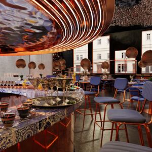 Inspiring Interiors with Hand-Painted Talavera Tiles from Mexico | A unique bar in the restaurant is adorned with hand-painted Talavera tiles, catching the eye with their vibrant colors and distinctive patterns. These Mexican ceramic tiles give the interior an artistic and one-of-a-kind character. Discover the beauty of Talavera ceramics and create an unforgettable atmosphere in your commercial space.

Patchwork – Tono: https://www.cerames.eu/tono-blue-mexican-patchwork-177.html