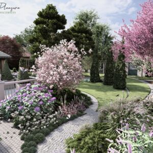 PROJEKT OGRODU PRZY WSPÓŁCZESNYM DWORKU