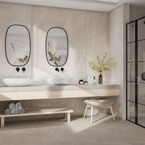 Japandi style bathroom