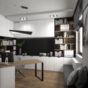 Nowoczesne biuro w domu pod Tarnowem