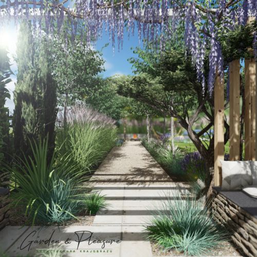 PROJEKT NOWOCZESNEGO OGRODU W STYLU ŚRÓDZIEMNOMORSKIM