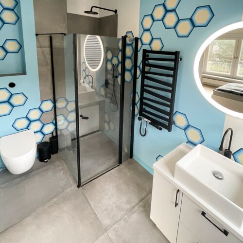 Modernes Badezimmer und Mirdor-Zementfliesen