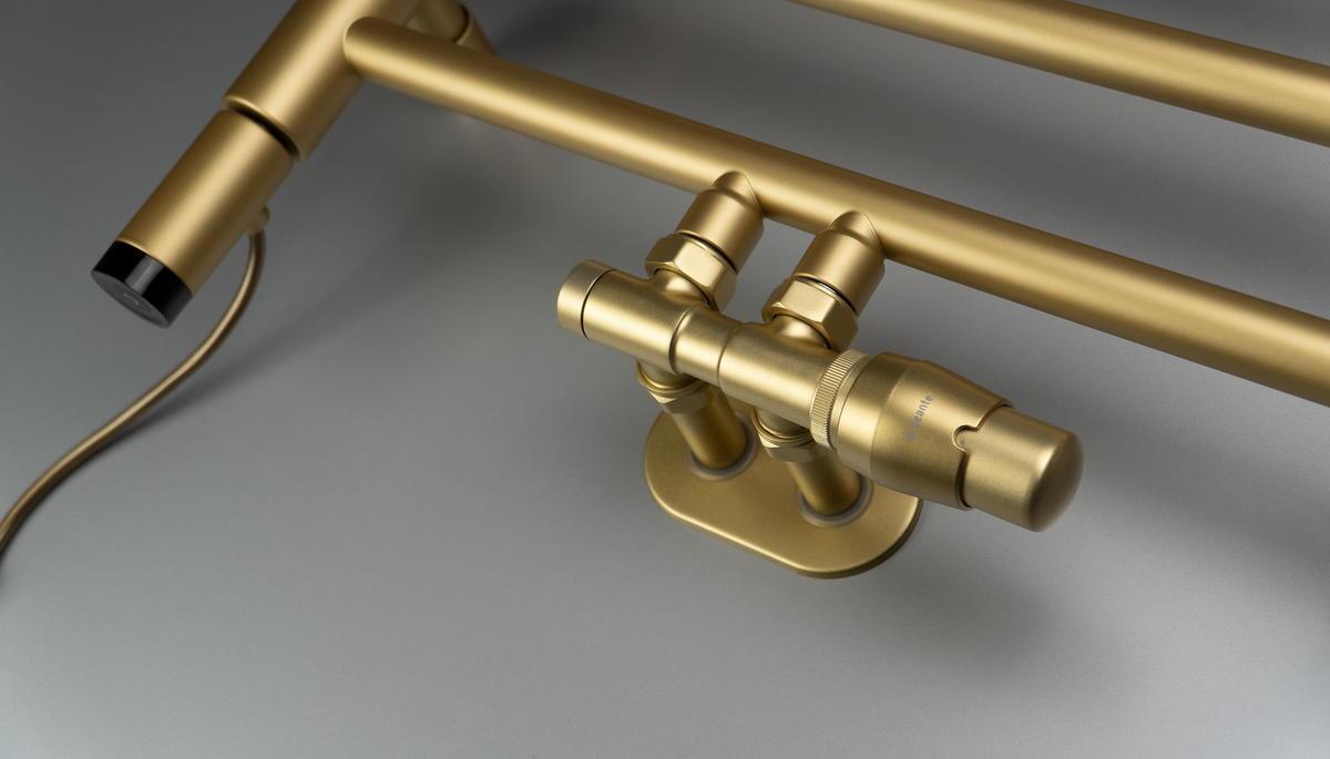 Grzejniki, SILIA - Grzejnik łazienkowy - wysokość 85 cm - złoty mat - AGI_RG31, Deante