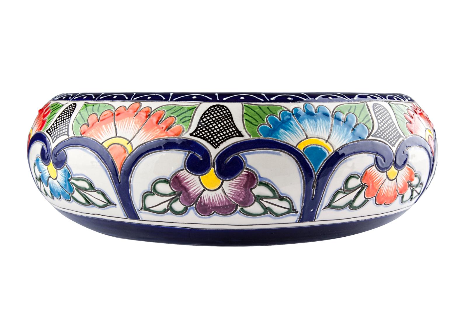 Over countertop washbasins, Victoria - hand-painted countertop basin from Mexico, Cerames