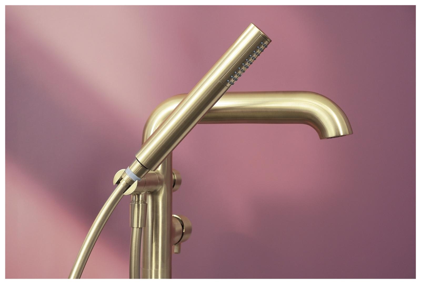 Freestanding Faucets, SILIA Bath mixer, freestanding, with shower set, Deante