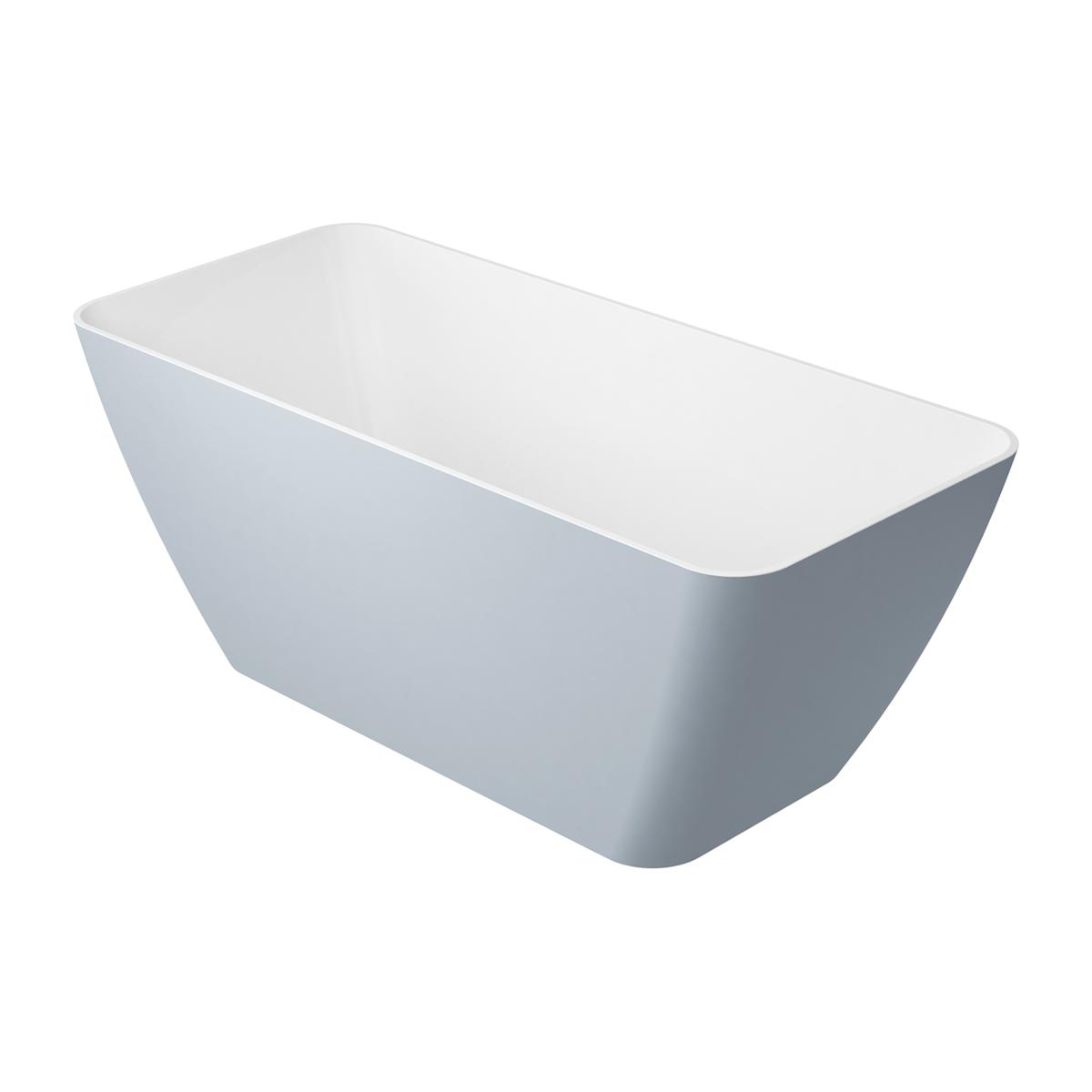 Freestanding Barths, PARMA PARMAWWBSP - Freestanding bath marble+, 159 x 71 cm, white/szary połysk, OMNIRES