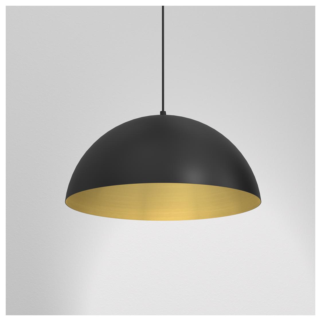 Lampy zwieszane, Lampa wisząca BETA BLACK/GOLD 1xE27 45cm, MILAGRO