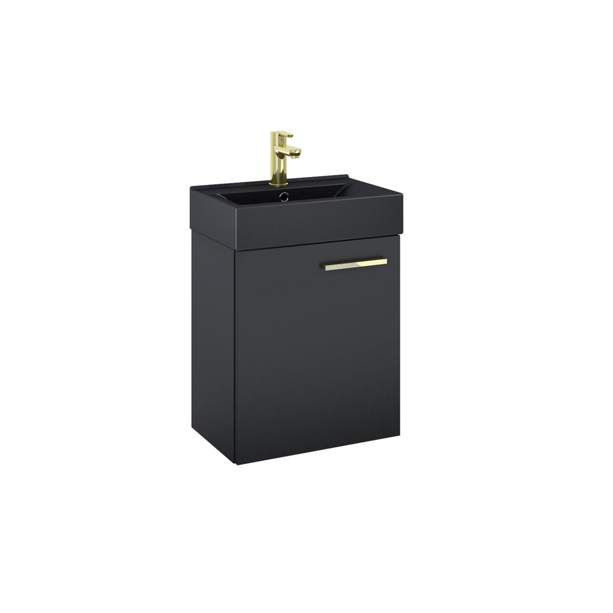 Conjuntos, SET TINY 45 1D BLACK MATT (BLACK WASHBASIN), ELITA