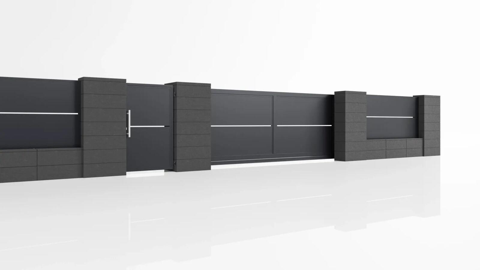 Fences, Modern Module Fence 60 – Sliding Gate, HurtownikGroup Sp. z o.o.