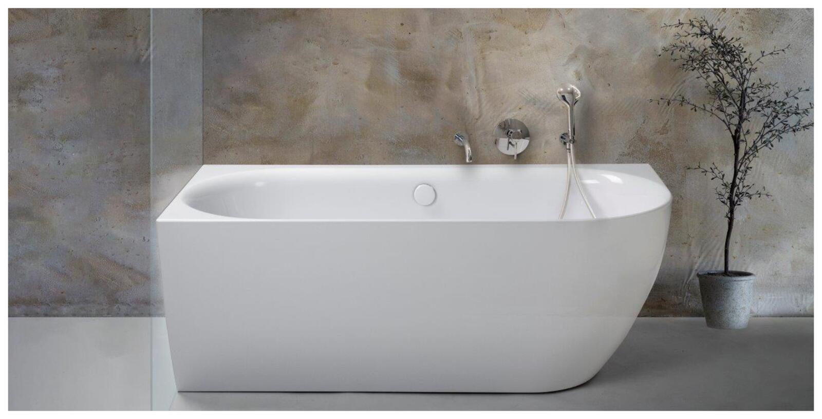 Corner Baths, RAVON Neo Left wall-mounted freestanding bathtub, RAVON