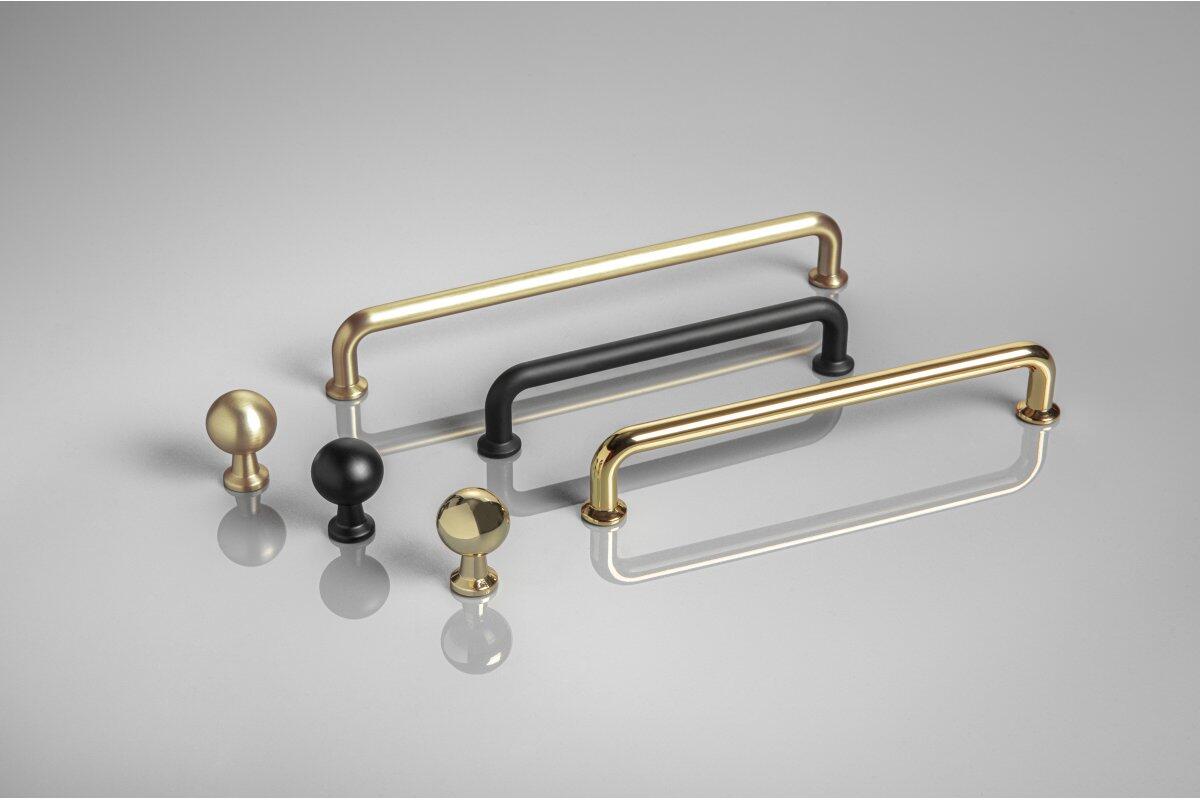 Möbelzubehör, Zamak handle NORD C = 192 mm shiny gold, GTV POLAND S.A.