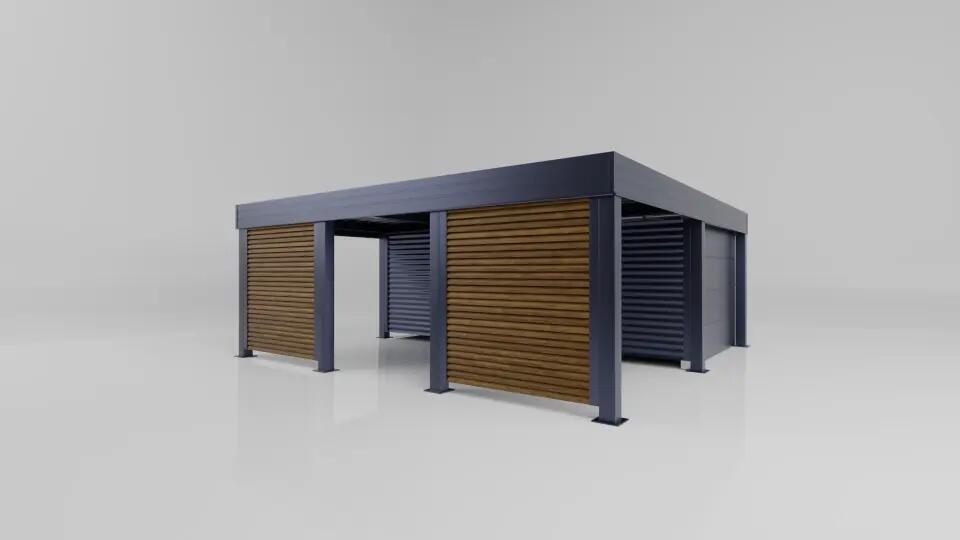 Sheds, Garage carport with integrated garage, FALA panel construction, HurtownikGroup Sp. z o.o.