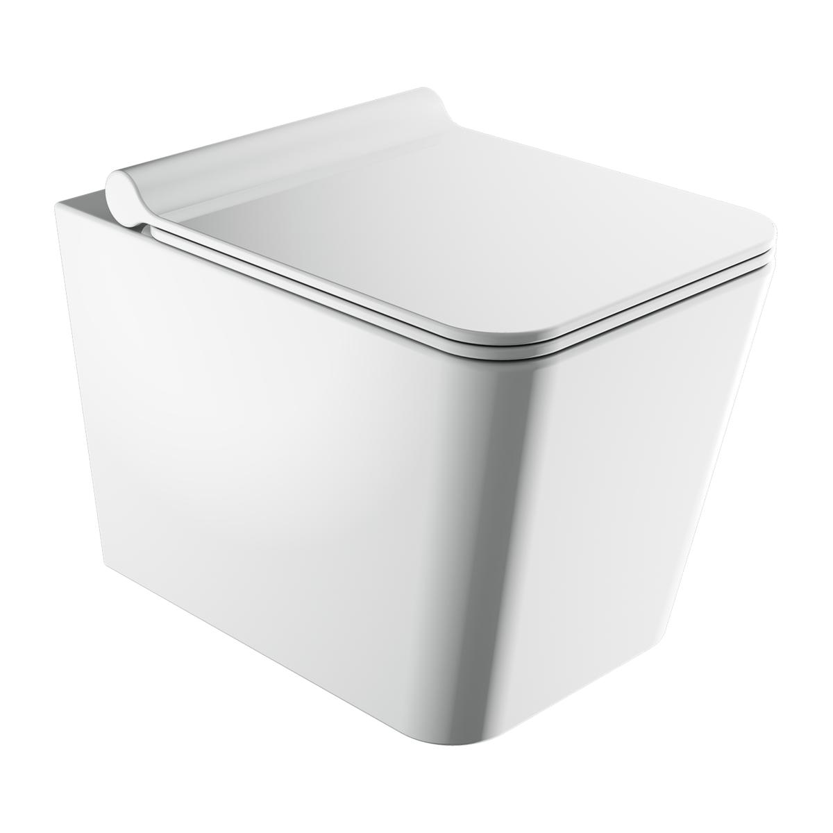 BOSTON BOSTONMWBP - Rimless wall-mounted toilet with soft-close seat ...