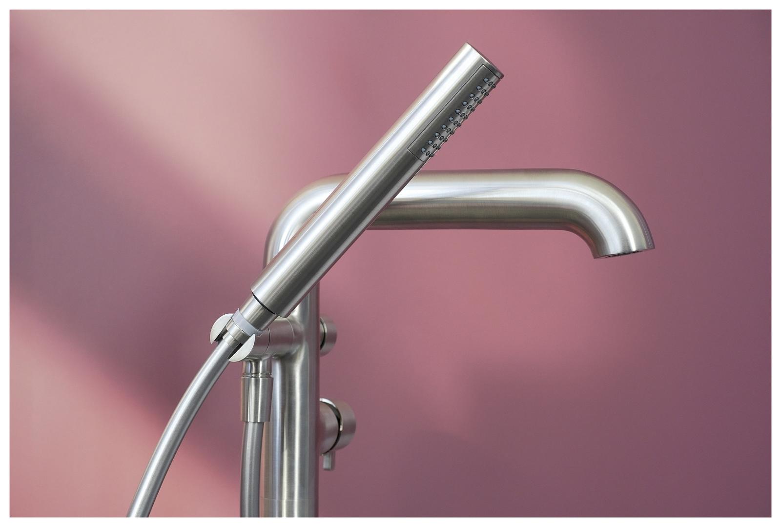 Freestanding Faucets, SILIA Bath mixer, freestanding, with shower set, Deante