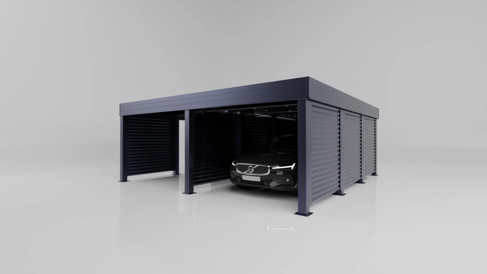 Sheds, Garage carport with integrated garage, FALA panel construction, HurtownikGroup Sp. z o.o.