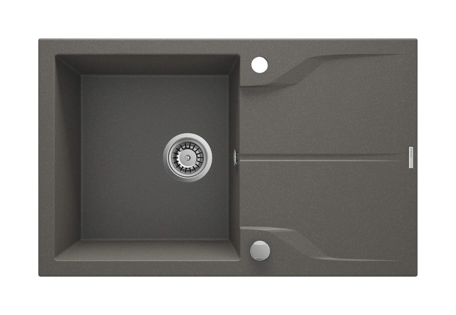 Zlewy kwadratowe, Zlewozmywak granitowy 1-komorowy z ociekaczem, Deante