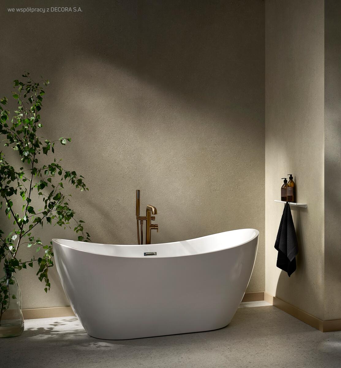 Freestanding Faucets, SILIA Bath mixer, freestanding, with shower set, Deante