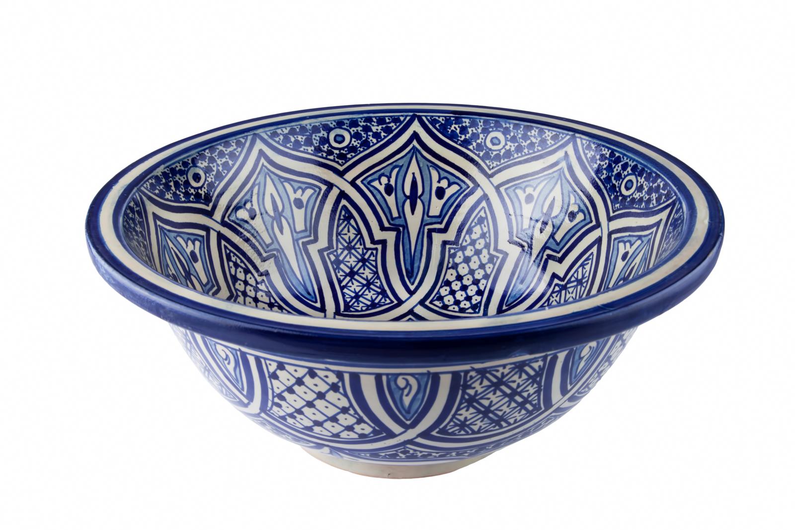 Over countertop washbasins, Fatima - Moroccan ceramic washbasin with hand made patterns, Cerames