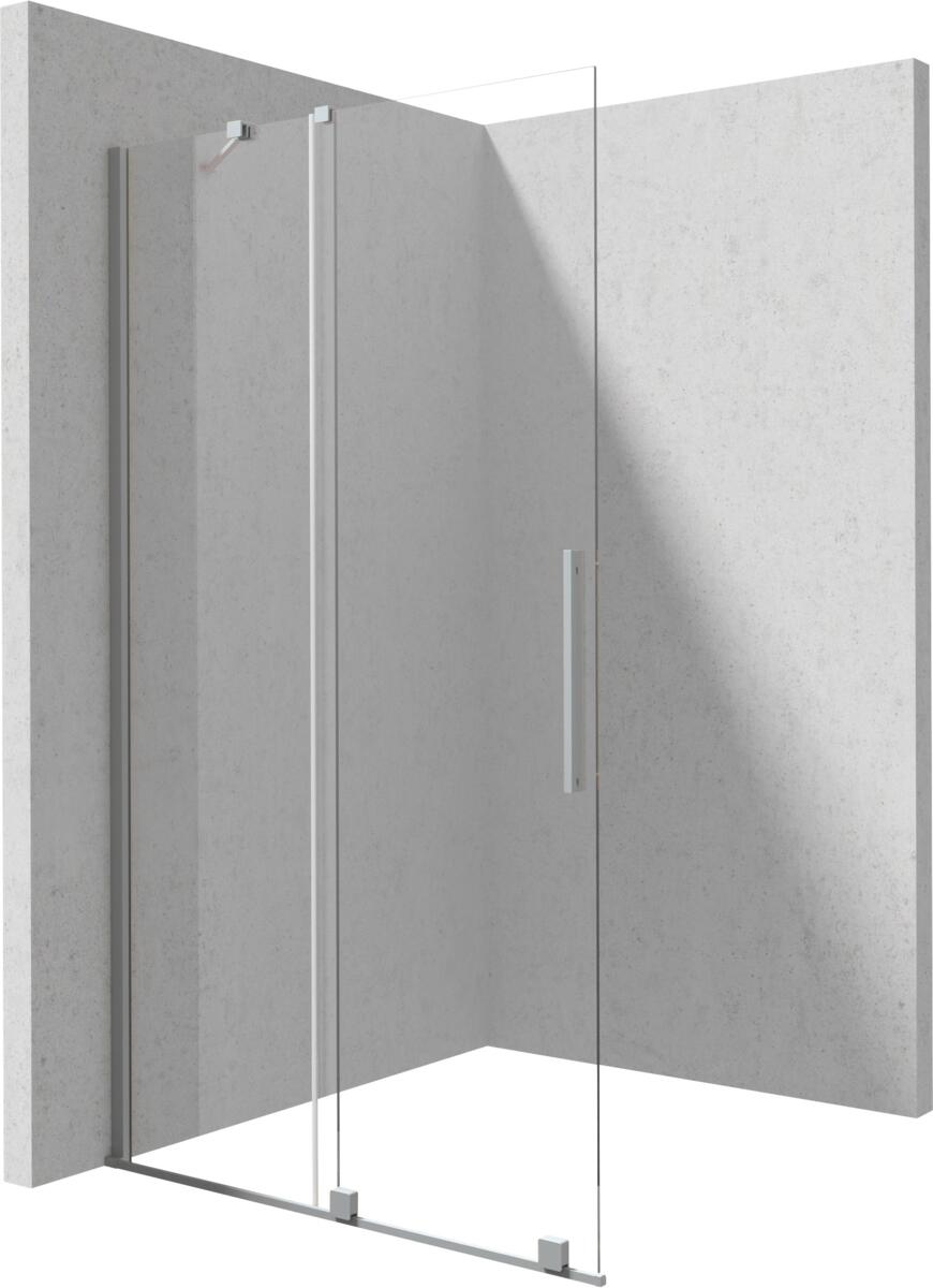 Duchas de obra, PRIZMA - Muro de ducha, entrar, 90 cm - corredizo - acero pulido, Deante
