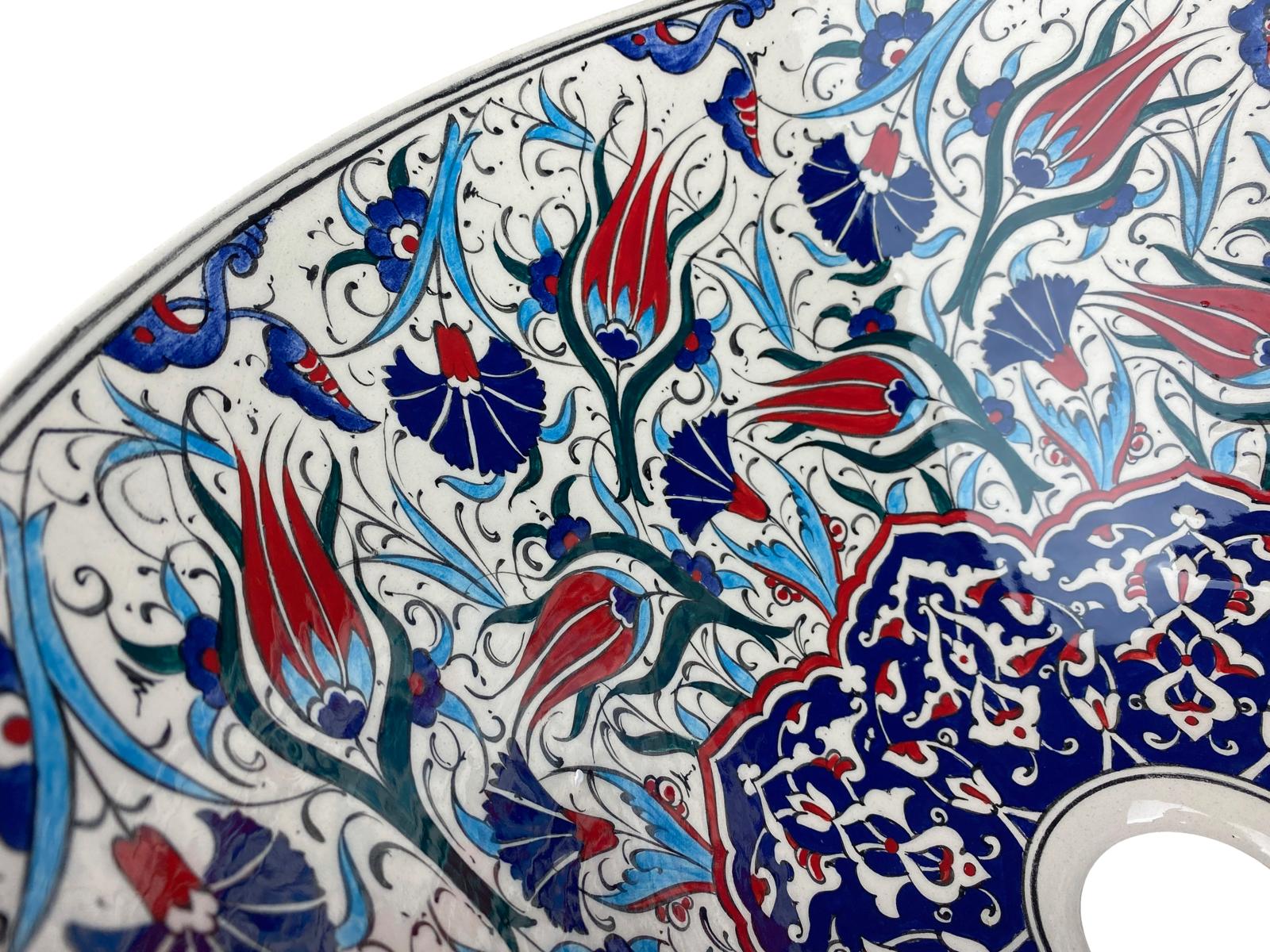 Over countertop washbasins, Belen - hand-painted Iznik countertop washbasin, Cerames
