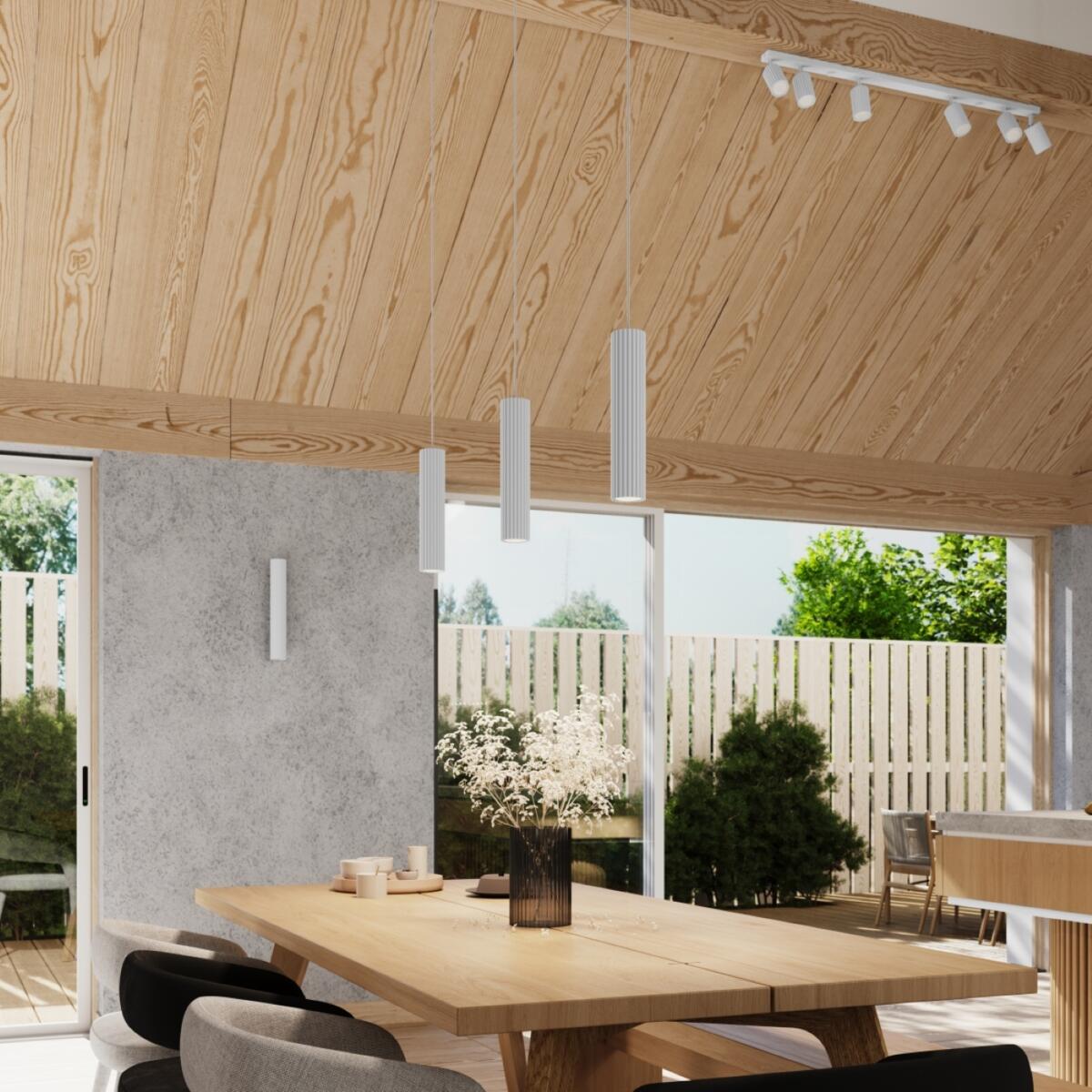 Lampy zwieszane, Lampa wisząca KARBON 3P biały, SOLLUX LIGHTING